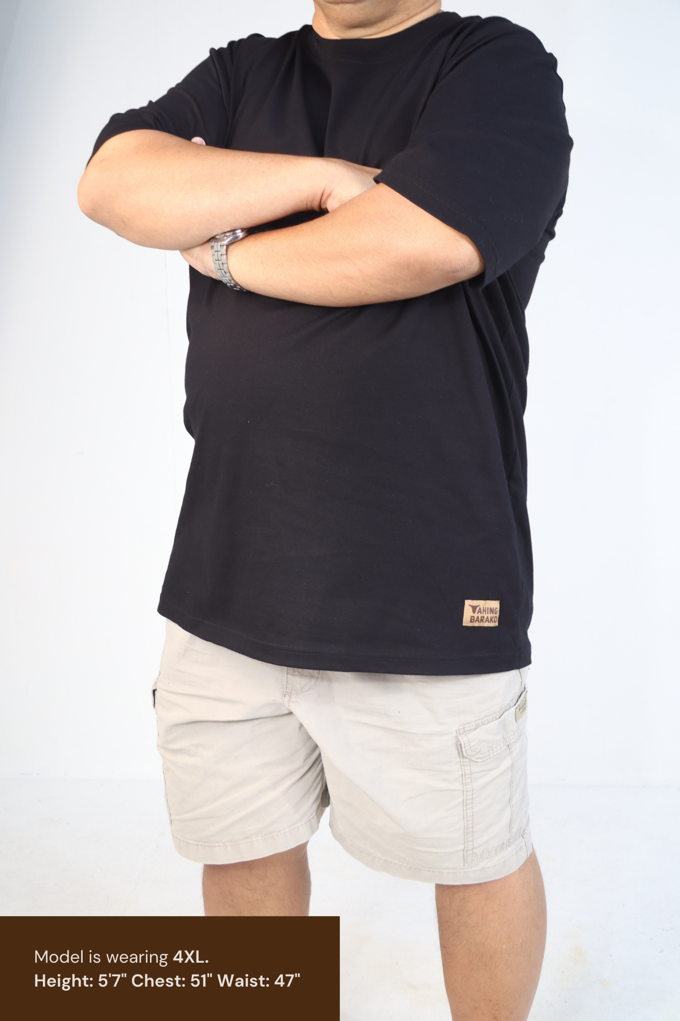 Classic Crew Neck Shirt for Plus-Size Men | 100% Premium Cotton - Tahing Barako